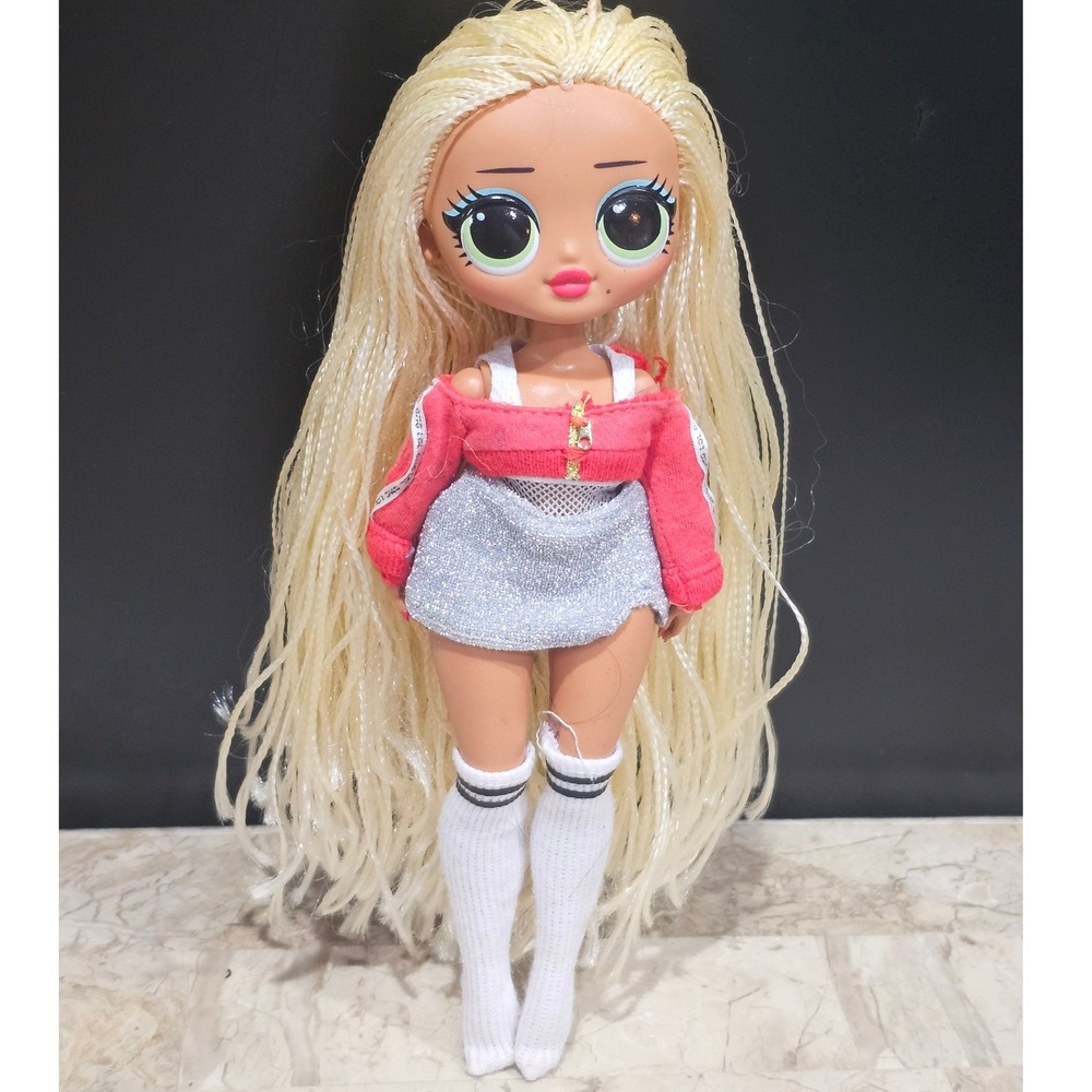LOL Surprise OMG Doll Fierce Neonlicious Blonde Braids‎ Red Jacket Sparkle Skirt